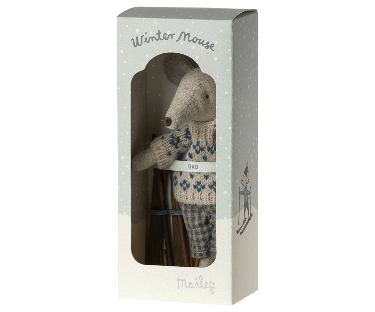 Maileg Winter Mouse with Ski Set, Dad | Playroom Avenue