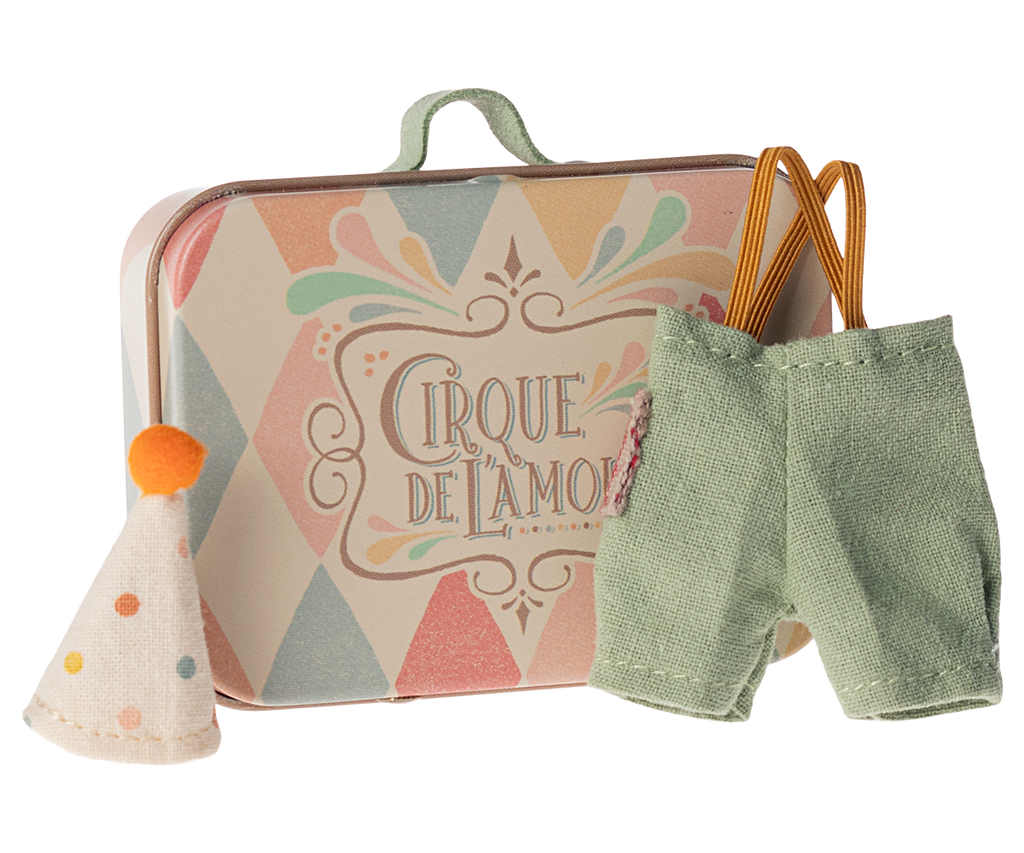 Maileg Clown Clothes in Suitcase, Little Brother Mouse | Playroom Avenue