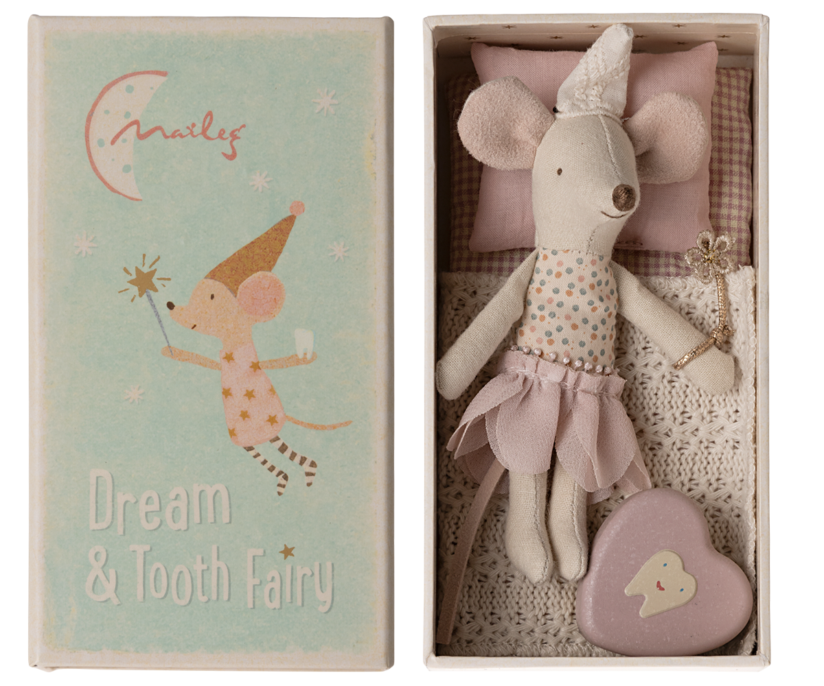 Maileg Tooth Fairy Mouse, Little Sister in Match Box | Playroom Avenue