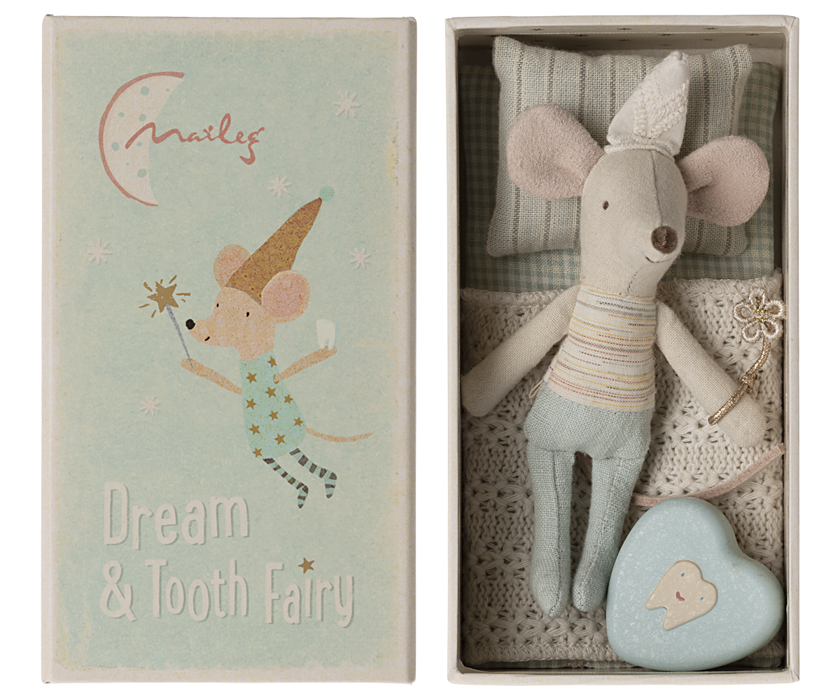 Maileg Tooth Fairy Mouse, LIttle Brother in Match Box