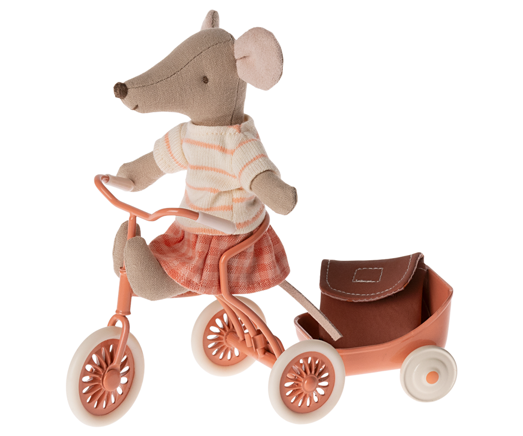 Maileg Tricycle Mouse, Big Sister - Coral | Playroom Avenue