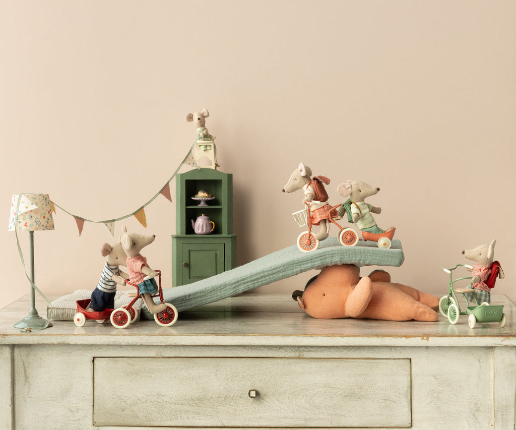 Maileg Tricycle Mouse, Big Sister - Coral | Playroom Avenue