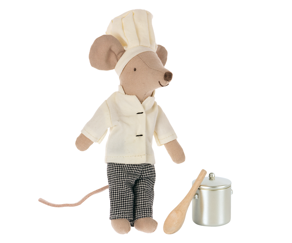 Maileg Chef mouse w. soup pot and spoon | Playroom Avenue