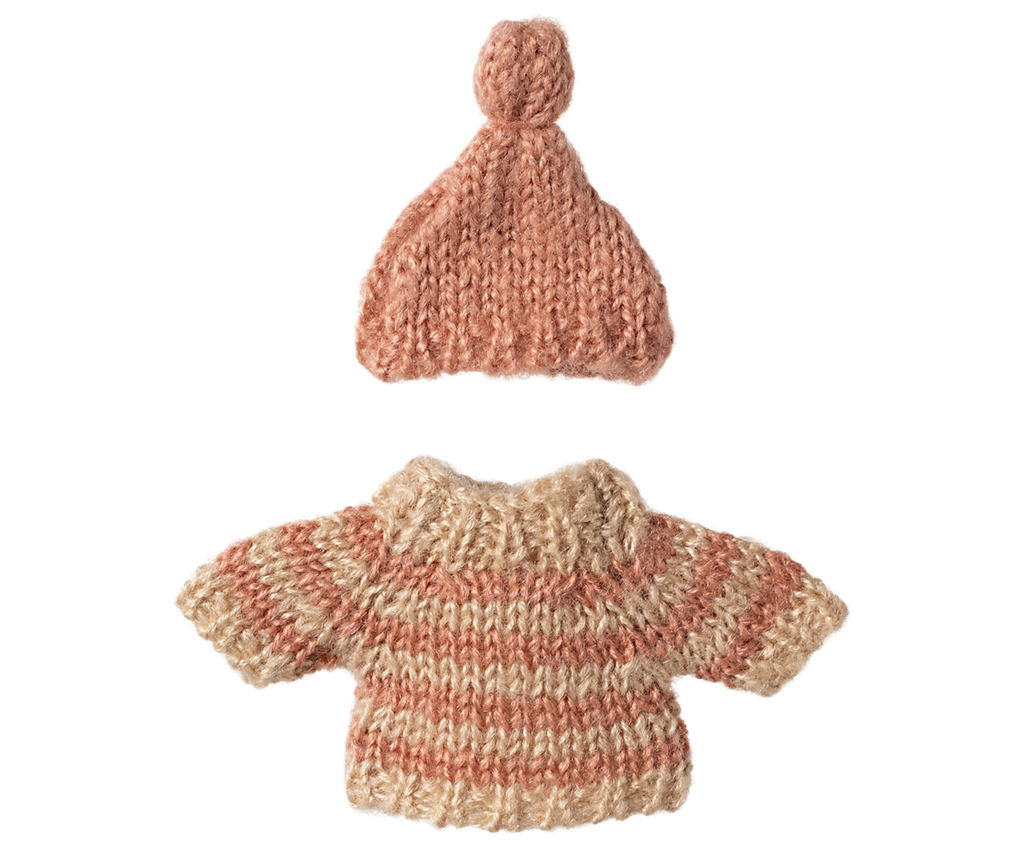 Maileg Knitted sweater and hat, Big sister mouse | Playroom Avenue