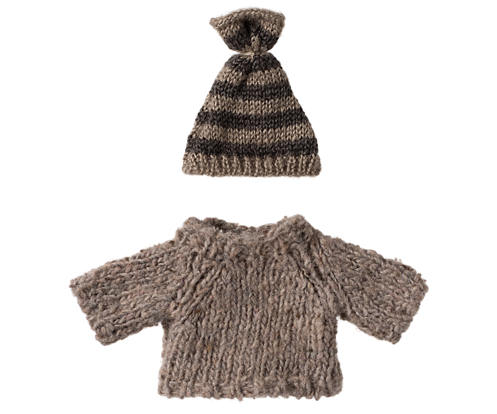 Maileg Knitted sweater and hat, Big brother mouse | Playroom Avenue
