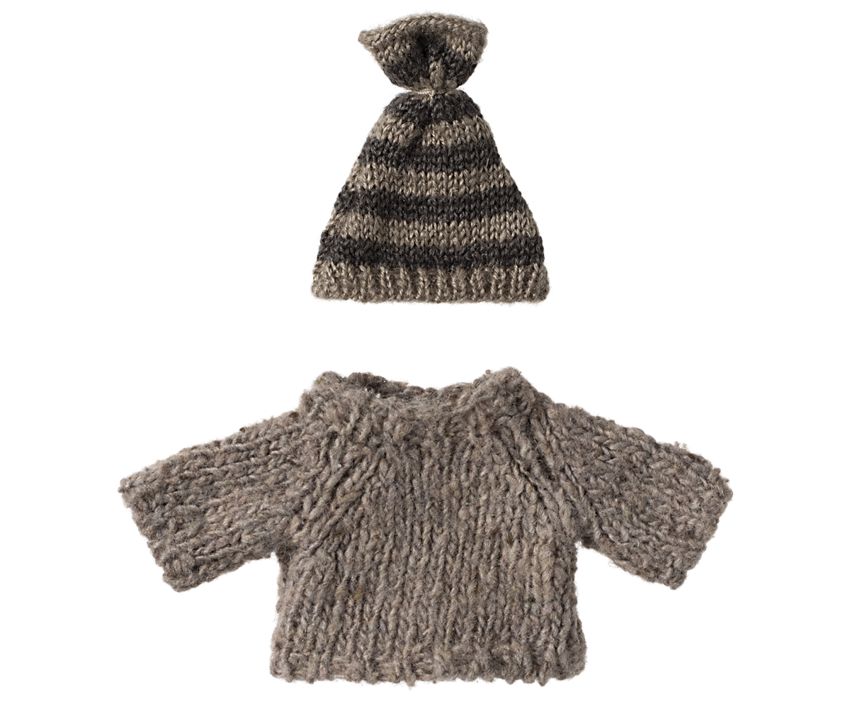 Maileg Knitted sweater and hat, Big brother mouse | Playroom Avenue