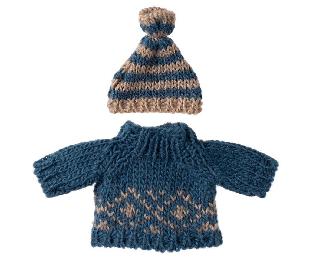 Maileg Knitted sweater and hat, Dad mouse | Playroom Avenue