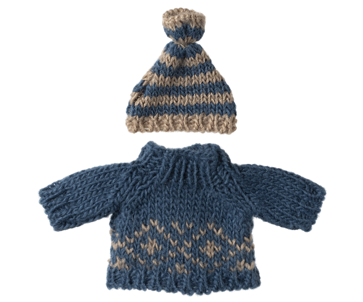 Maileg Knitted sweater and hat, Dad mouse | Playroom Avenue
