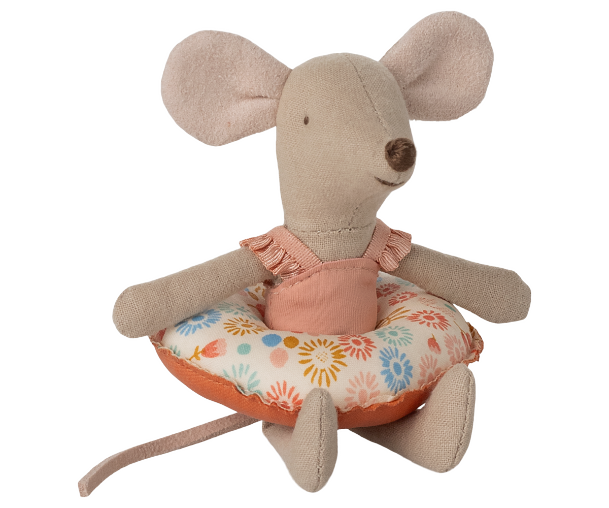 Maileg Beach mouse with float, Little sister - Flower | Playroom Avenue