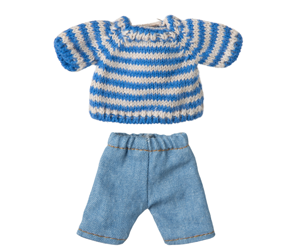 Maileg Knitted sweater and pants, Big brother mouse | Playroom Avenue