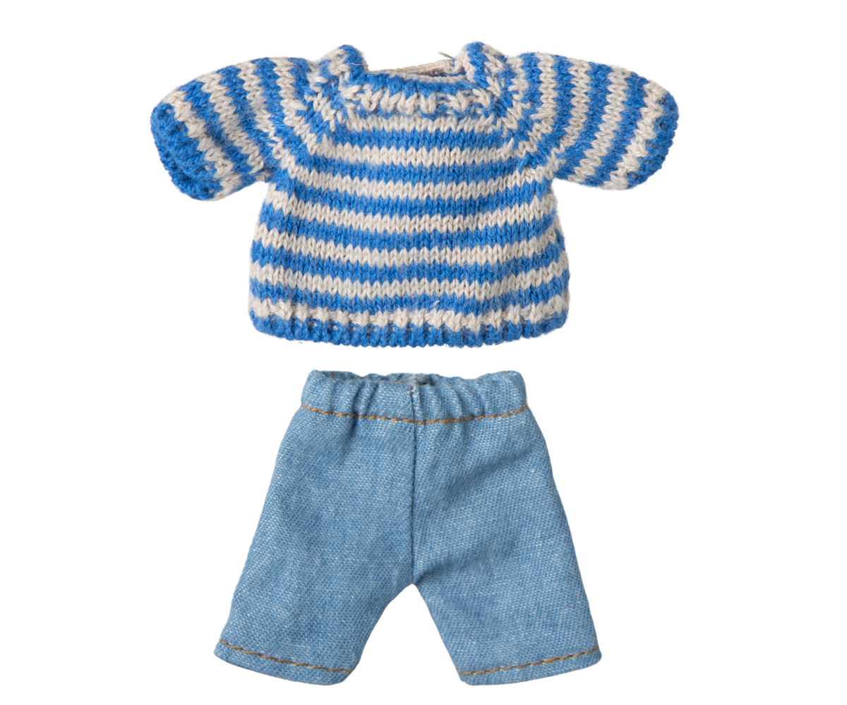Maileg Knitted sweater and pants, Big brother mouse | Playroom Avenue