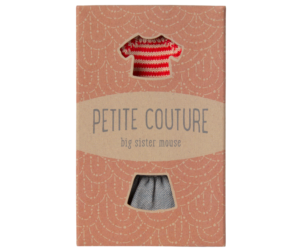 Maileg Knitted sweater and skirt, Big sister mouse | Playroom Avenue