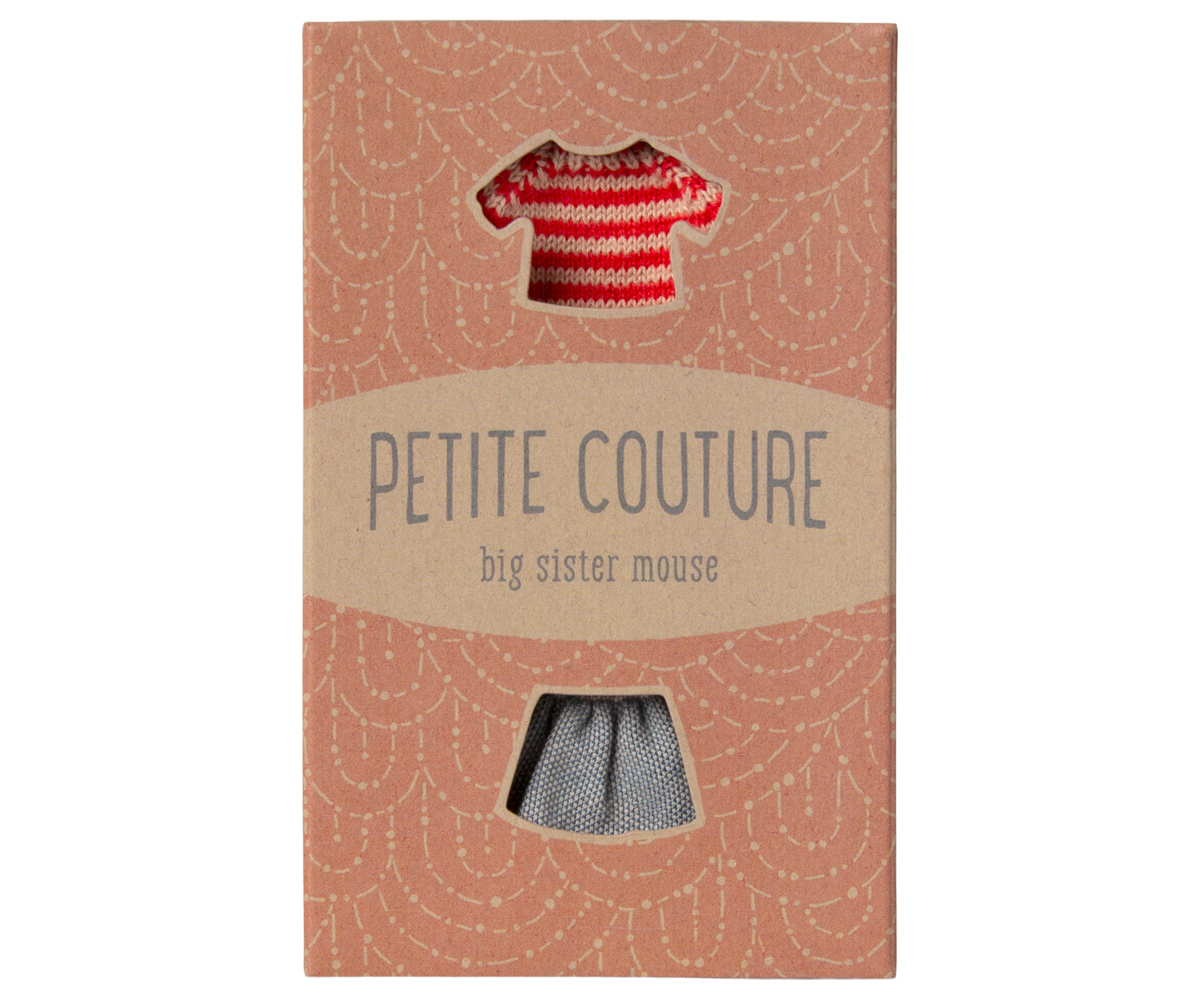 Maileg Knitted sweater and skirt, Big sister mouse | Playroom Avenue