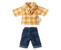 Maileg Yellow checked shirt and pants, Dad mouse | Playroom Avenue