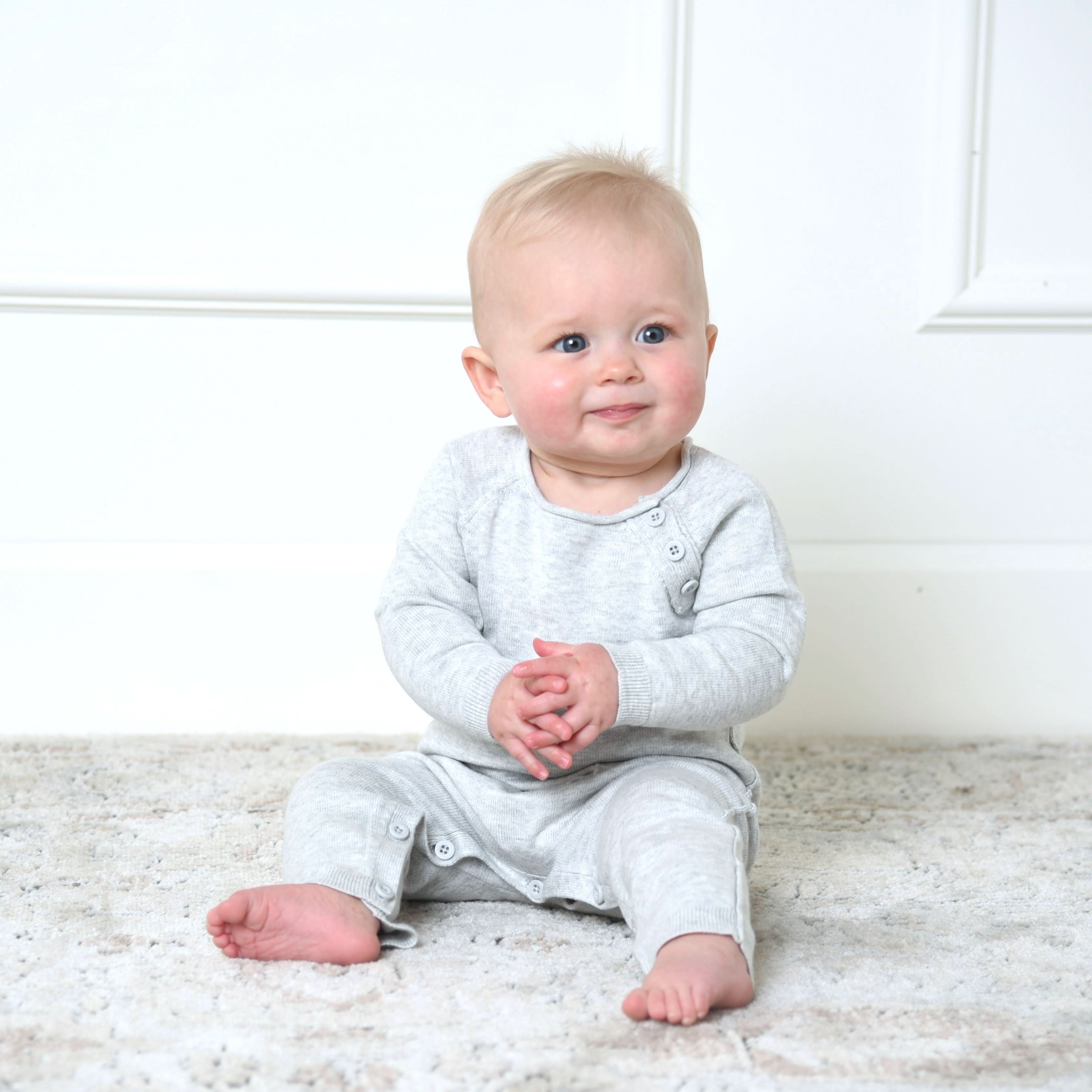 Hope & Henry Raglan Sweater Romper & Jacquard Blanket Gift Set | Playroom Avenue