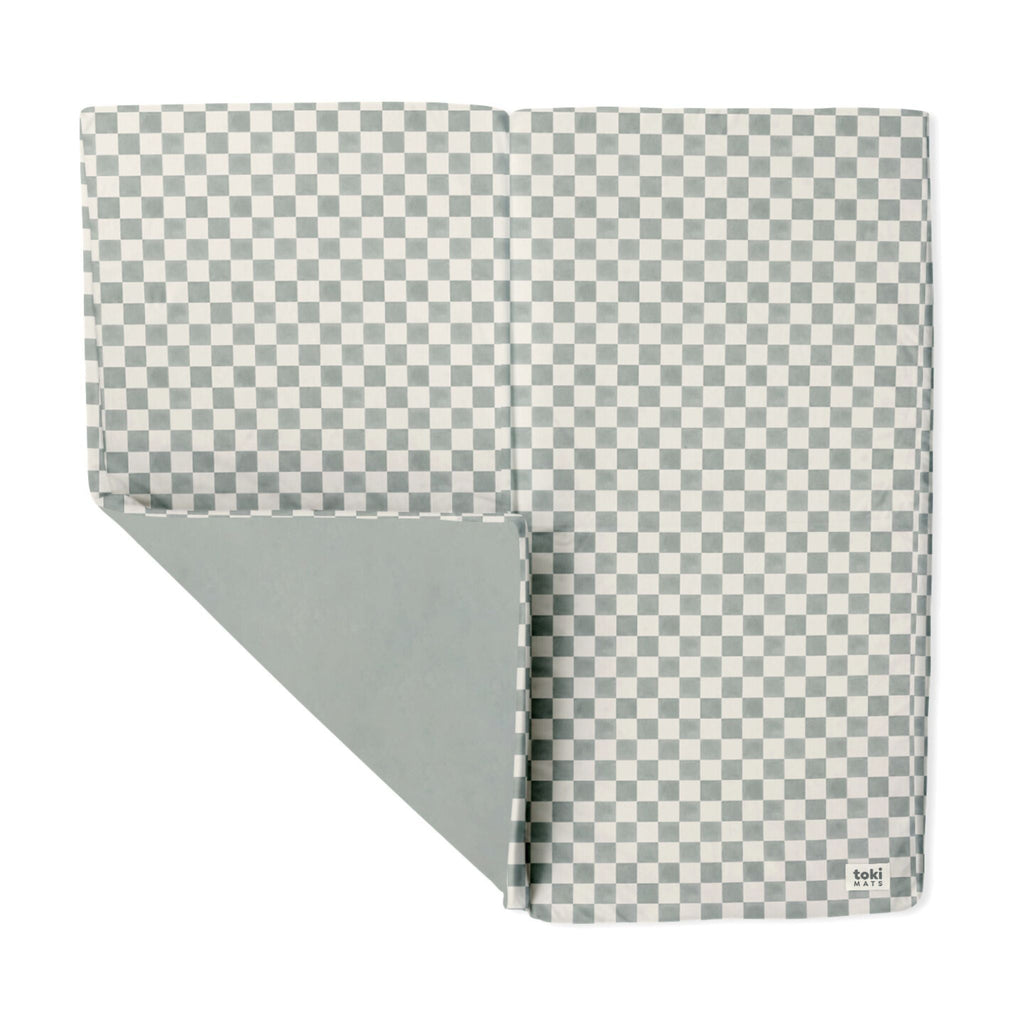 Toki Kids Checker Matcha Organic Cotton Mat Mega | Playroom Avenue