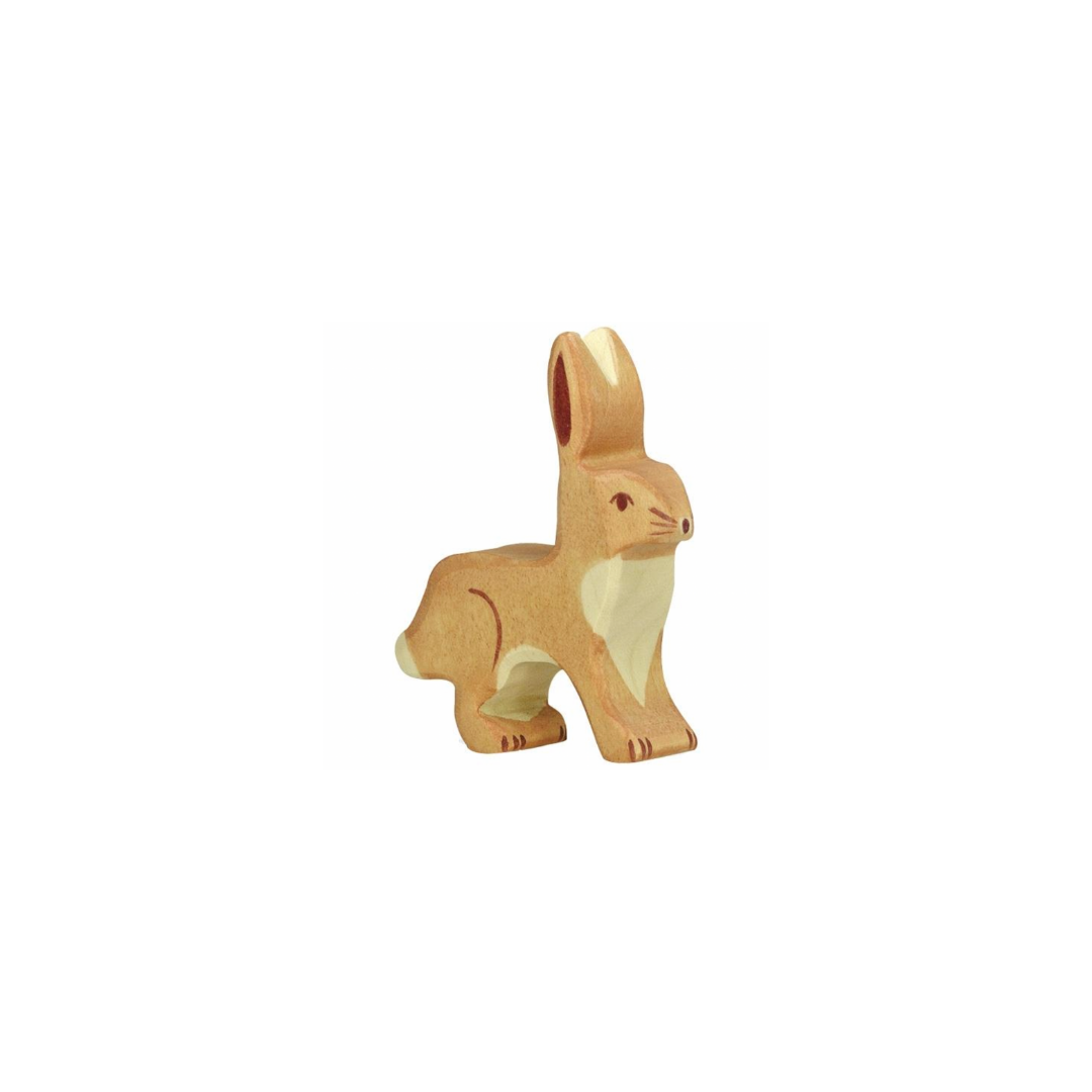 Holztiger Wooden Small Hare Ears Up Figure | Playroom Avenue