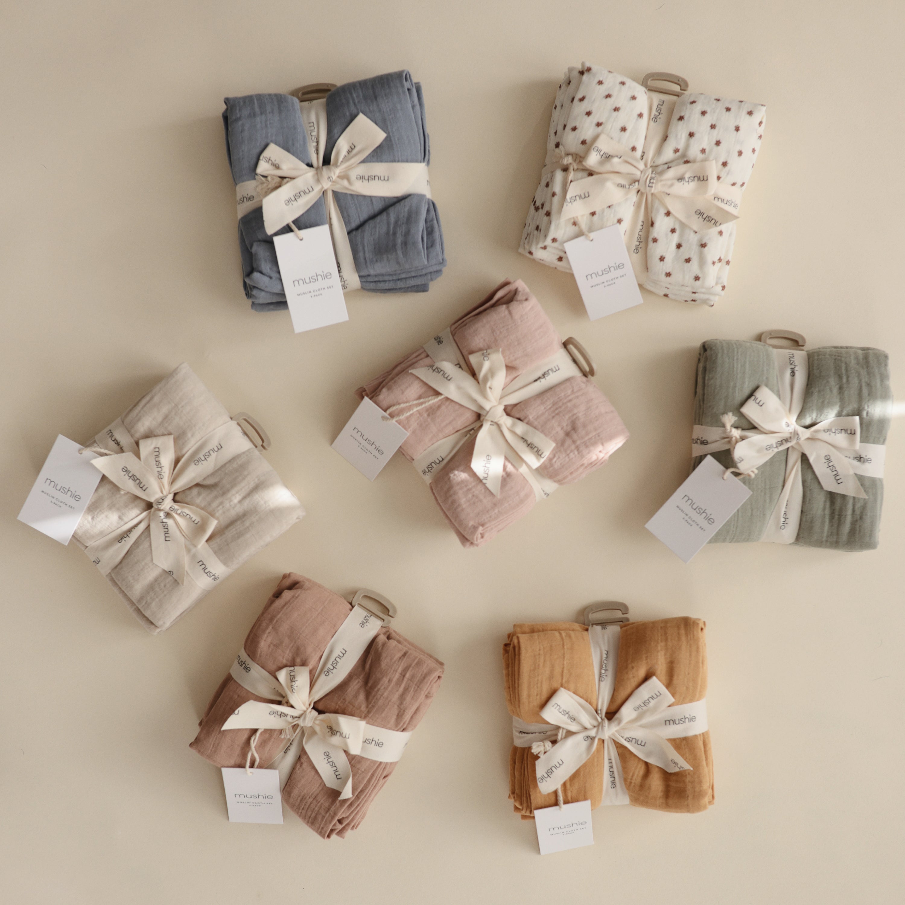 Mushie Organic Cotton Muslin Cloths 3-Pack | Playroom Avenue