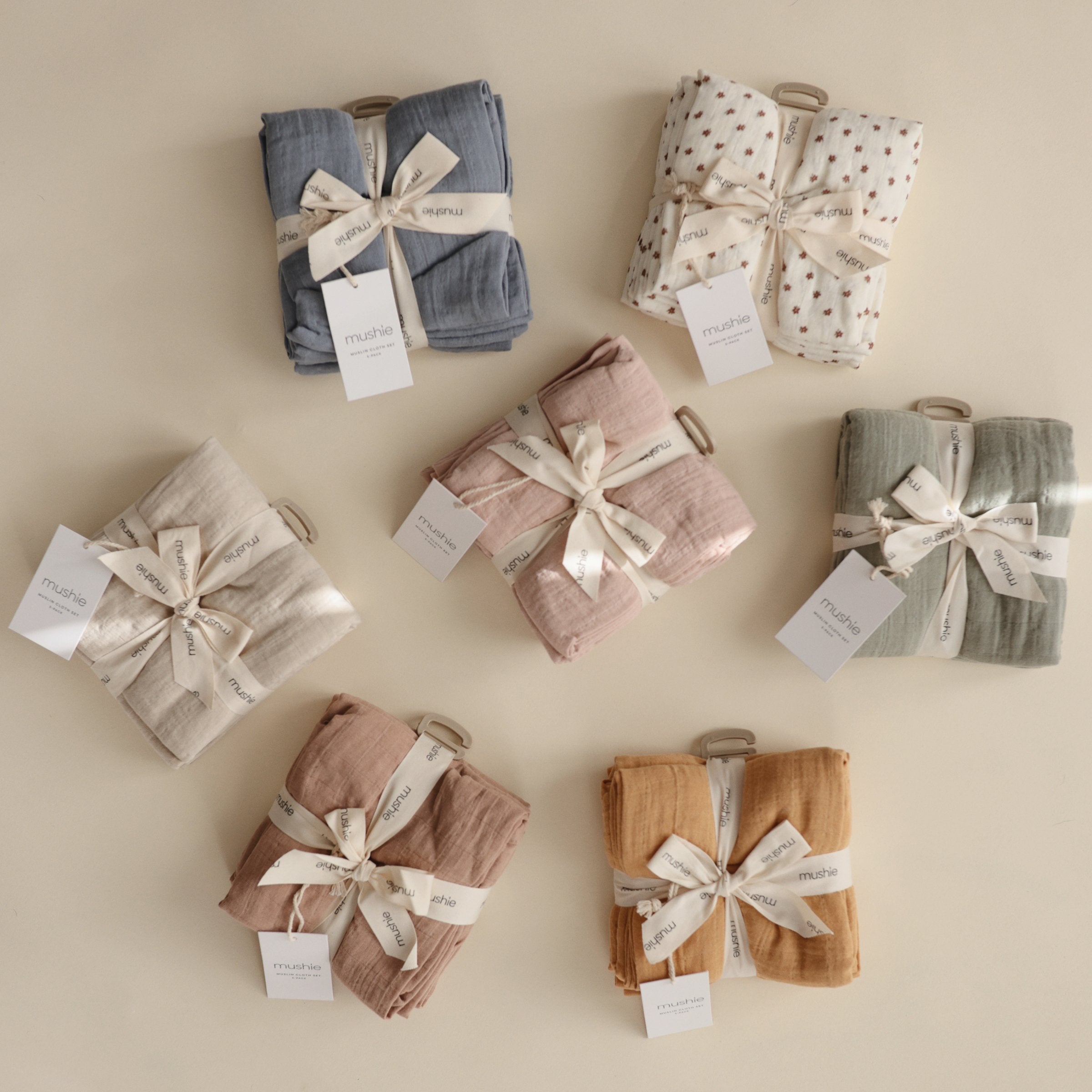 Mushie Organic Cotton Muslin Cloths 3-Pack | Playroom Avenue