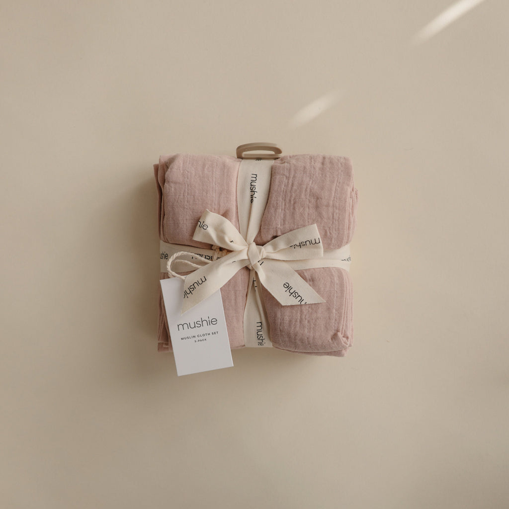 Mushie Organic Cotton Muslin Cloths 3-Pack | Playroom Avenue