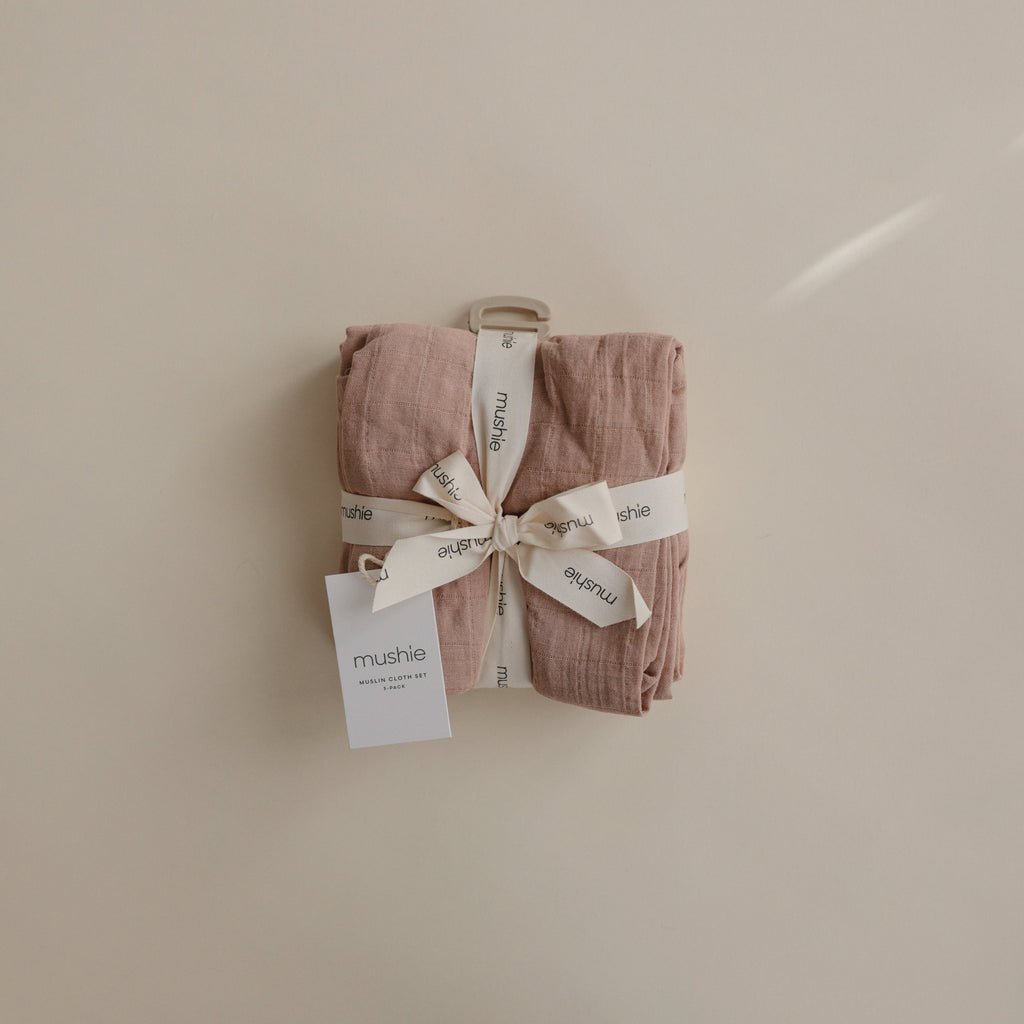 Mushie Organic Cotton Muslin Cloths 3-Pack | Playroom Avenue