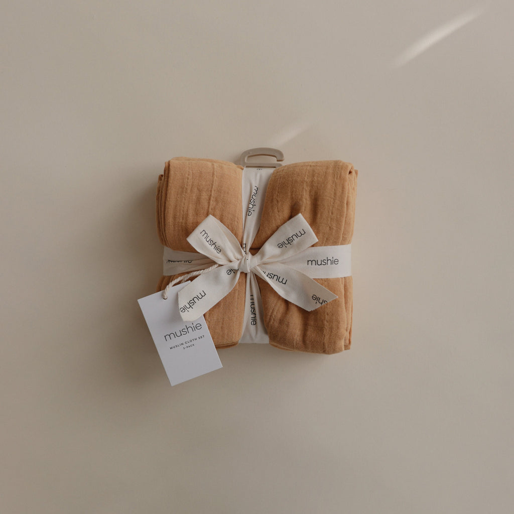 Mushie Organic Cotton Muslin Cloths 3-Pack | Playroom Avenue