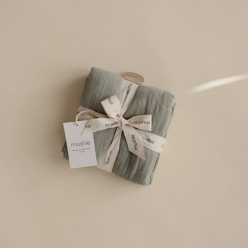 Mushie Organic Cotton Muslin Cloths 3-Pack | Playroom Avenue
