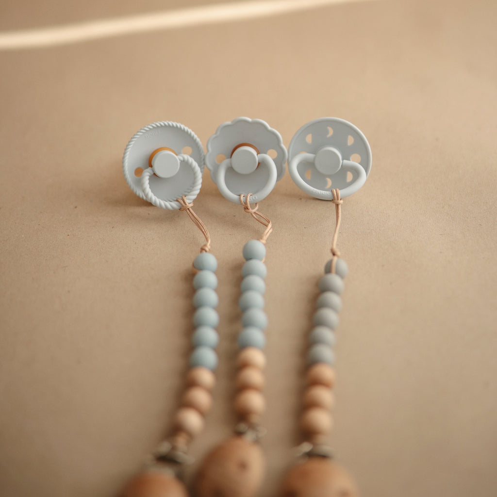 Mushie Silicone Pacifier Clip | Eva | Playroom Avenue