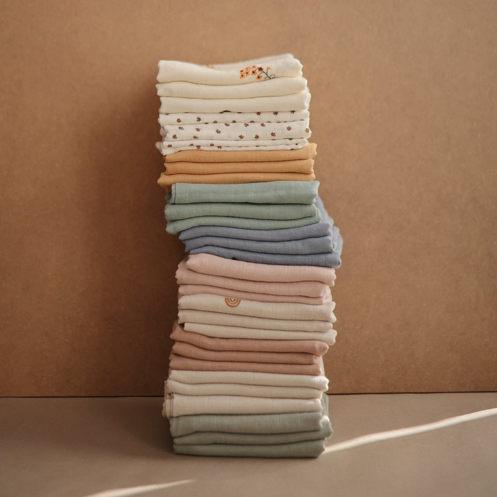 Mushie Organic Cotton Muslin Cloths 3-Pack | Playroom Avenue