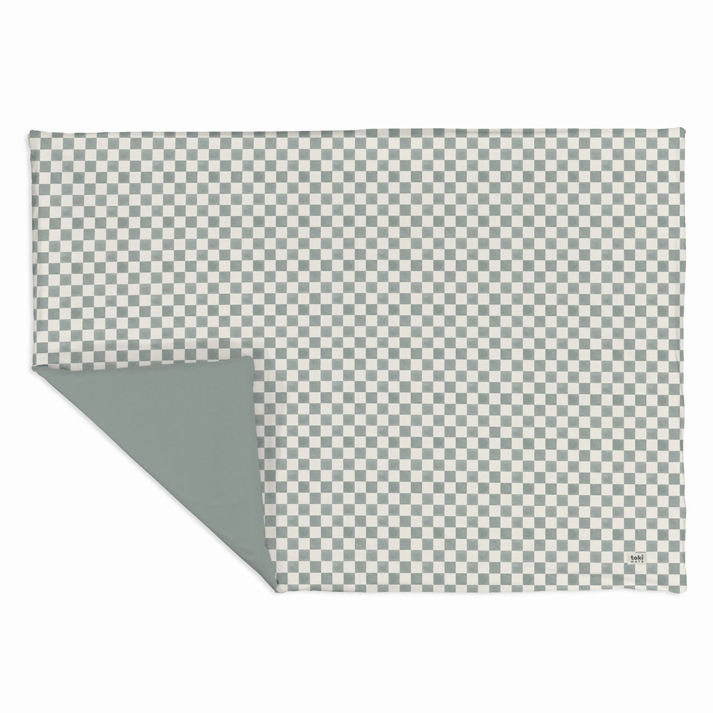 Toki Kids Checker Matcha Organic Cotton Mat Epic | Playroom Avenue