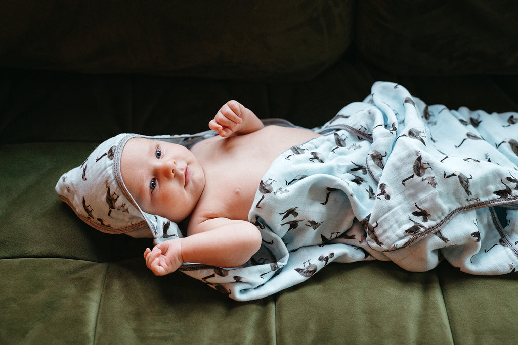 Milkbarn Strawberry Organic Hooded Swaddle Blanket | Playroom Avenue