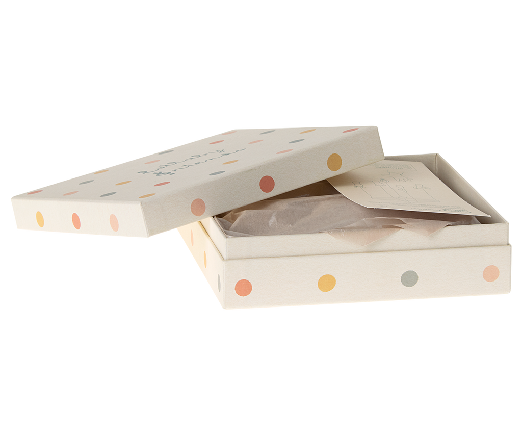 Polka dot box on a white background