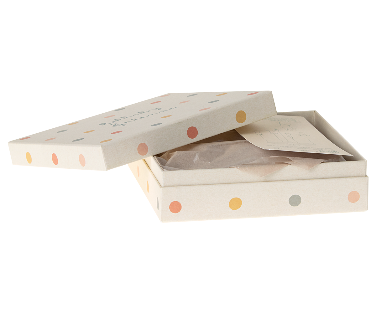 Polka dot box on a white background