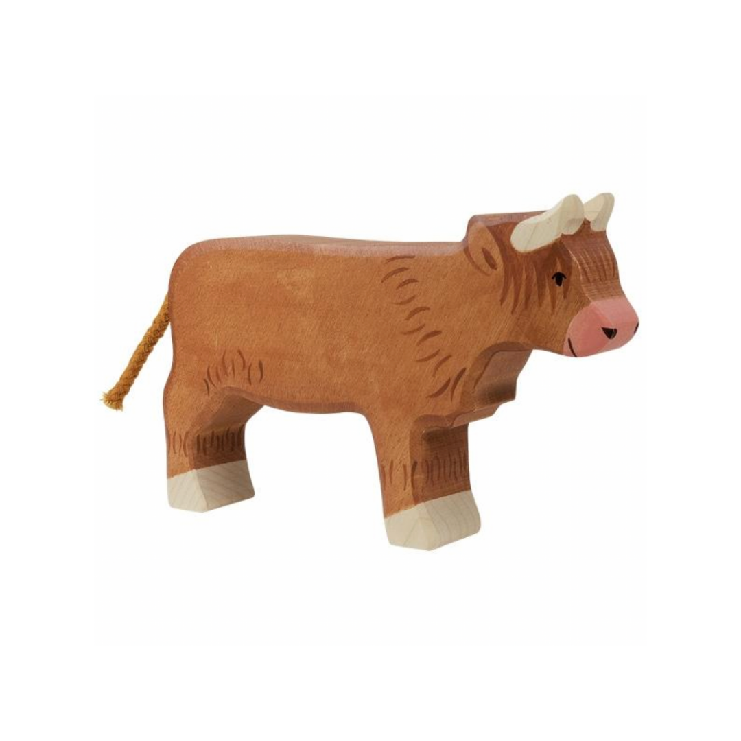 Holztiger Wooden Standing Highland Cattle Figure | Playroom Avenue