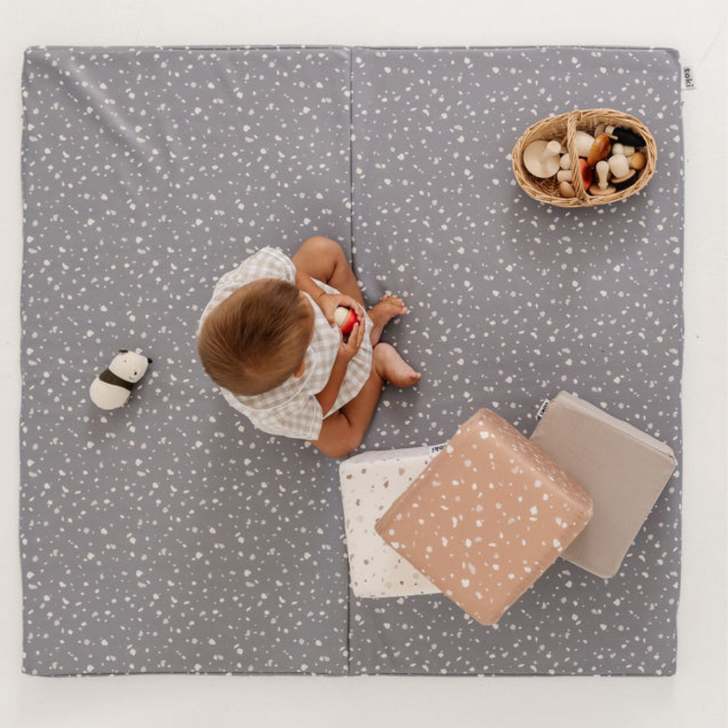 Toki Kids Terrazzo Slate Vegan Leather Mat | Playroom Avenue