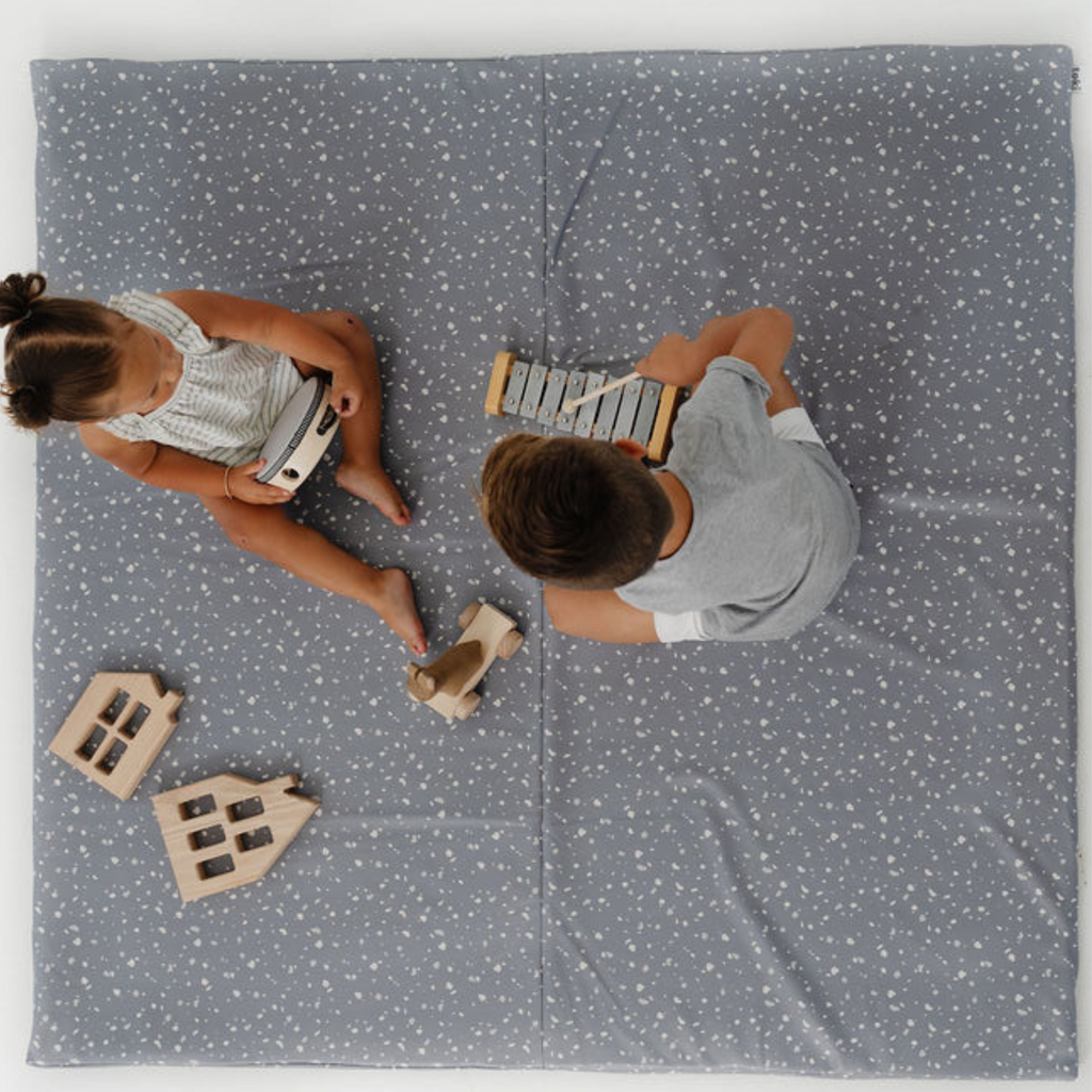 Toki Kids Terrazzo Slate Vegan Leather Mat | Playroom Avenue
