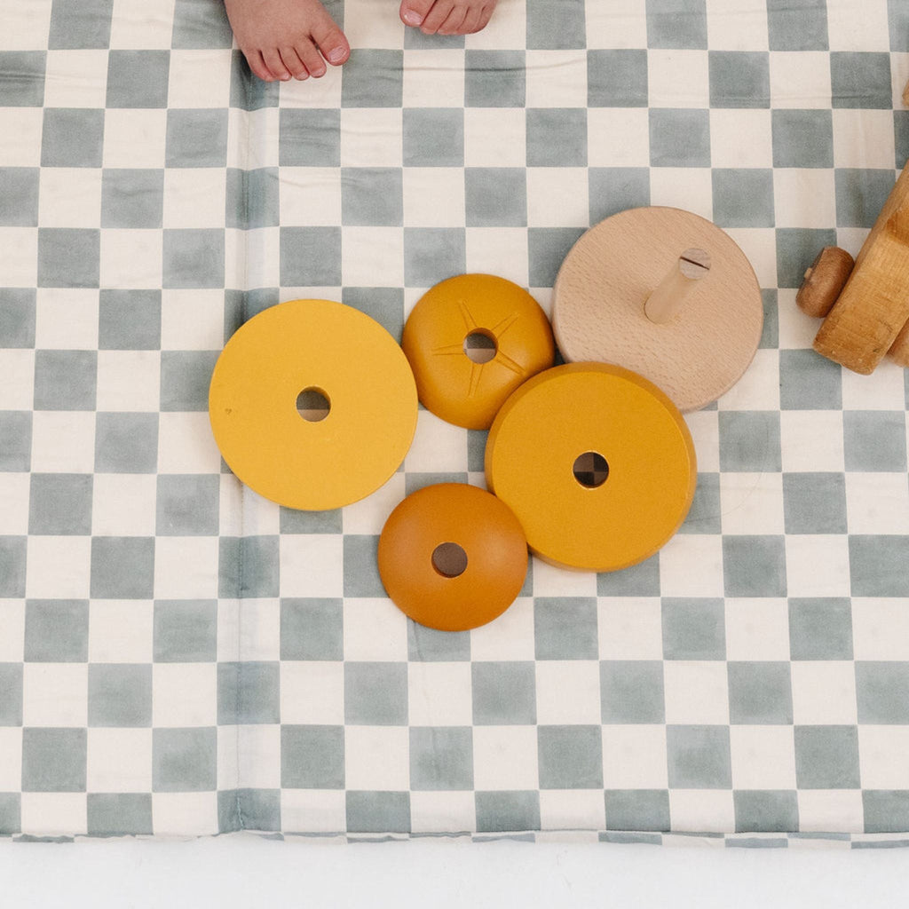Toki Kids Checker Matcha Organic Cotton Mat | Playroom Avenue