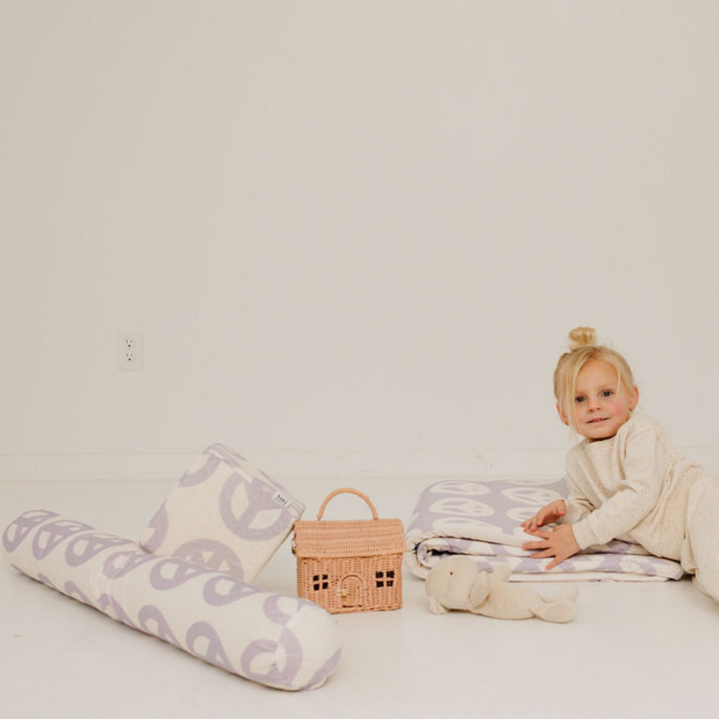 Toki Kids Cream Peace Sign Support Pillow | Playroom Avenue
