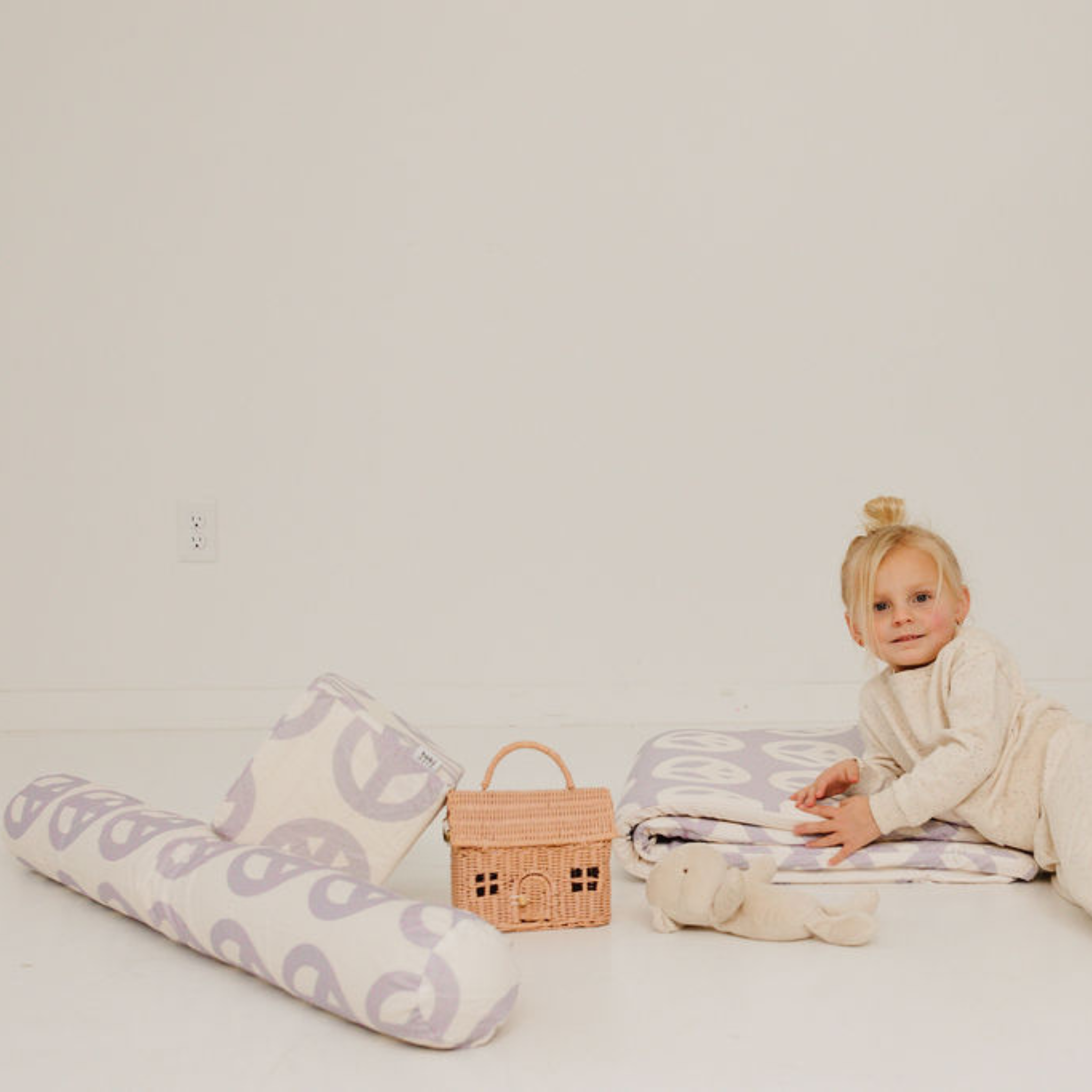 Toki Kids Cream Peace Sign Support Pillow | Playroom Avenue