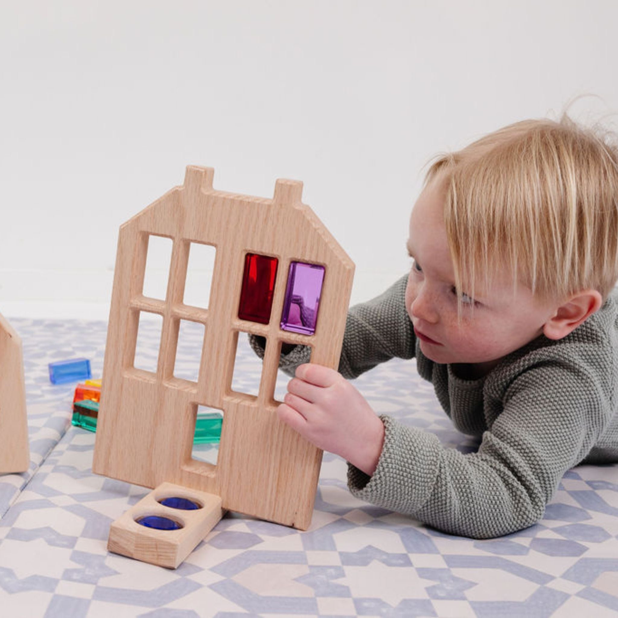 Toki Kids Blue Tile Vegan Leather Mat - Playroom Avenue