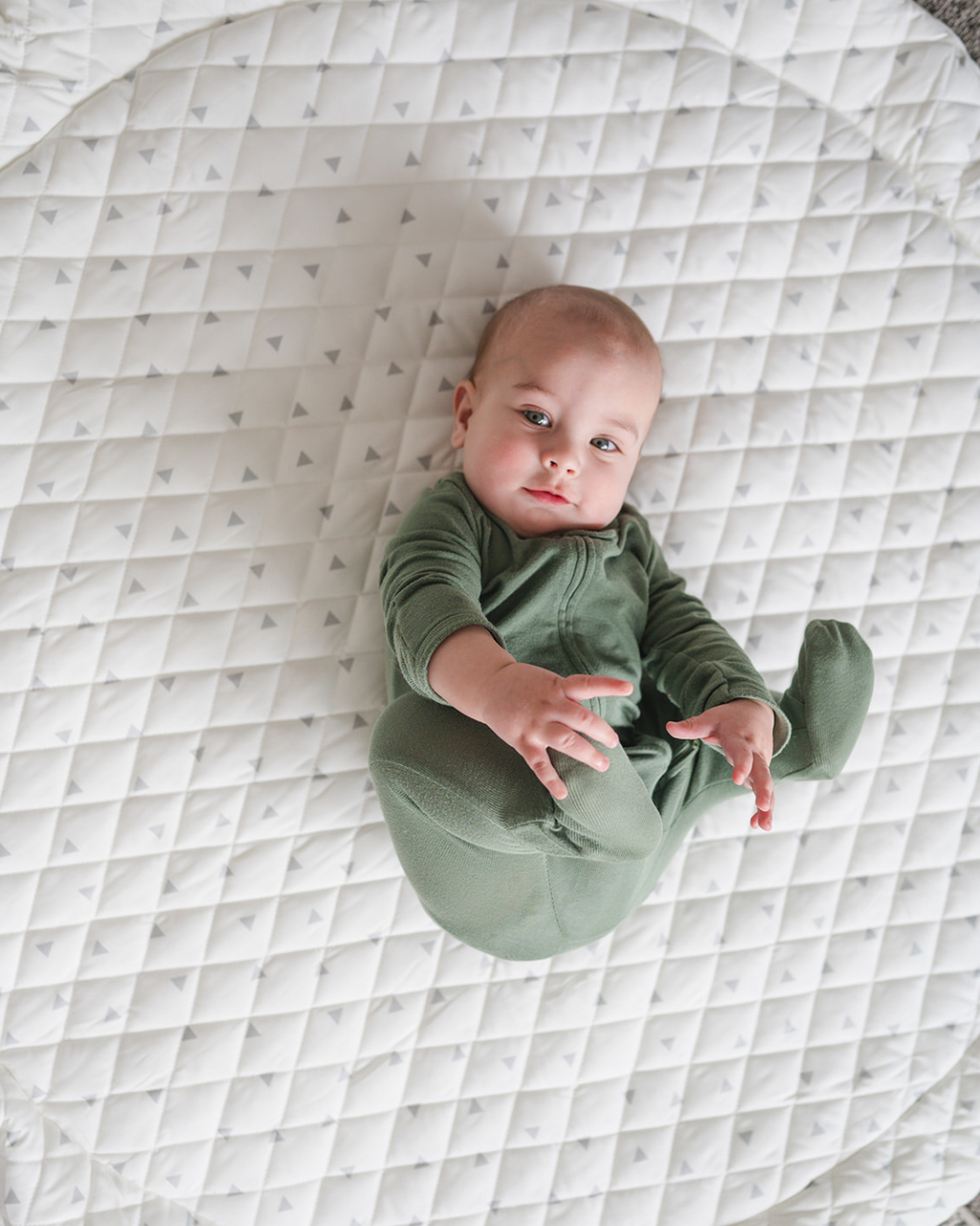 Poppyseed Play Padded Baby Play Mat Gray Triangle | Playroom Avenue