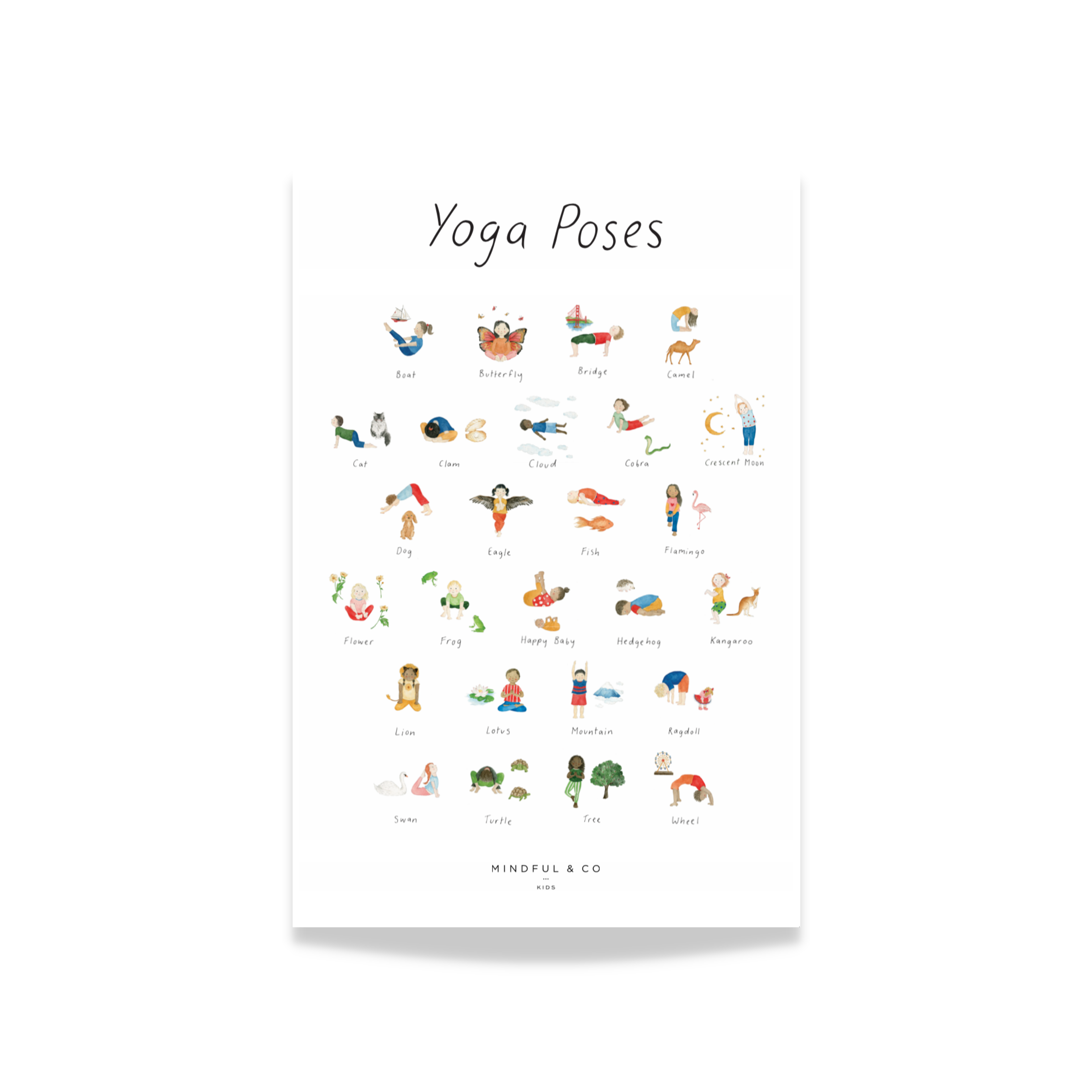 Mindful And Co Yoga Poses Print - Playroom Avenue