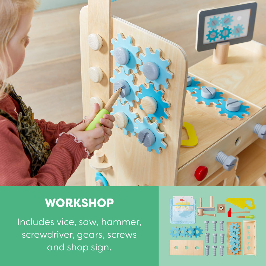 HABA Creative Play 3 in 1 – Play Kitchen, Store & Workshop | Playroom Avenue