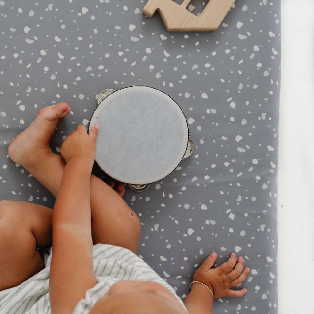 Toki Kids Terrazzo Slate Vegan Leather Mat | Playroom Avenue
