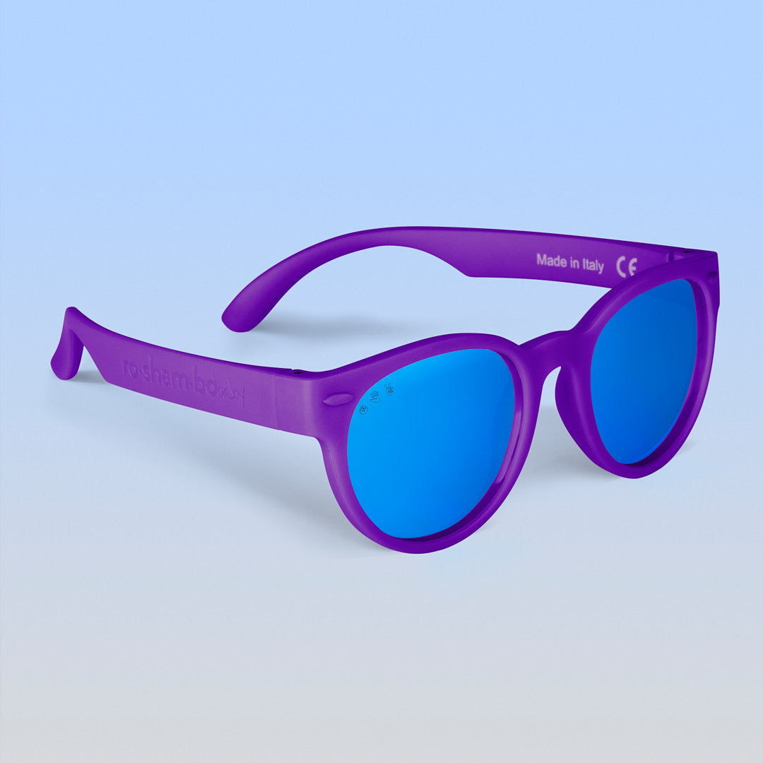 ro•sham•bo Daphne Rounds | Baby Polarized Mirrored (Blue) Lens Purple Frame | Playroom Avenue