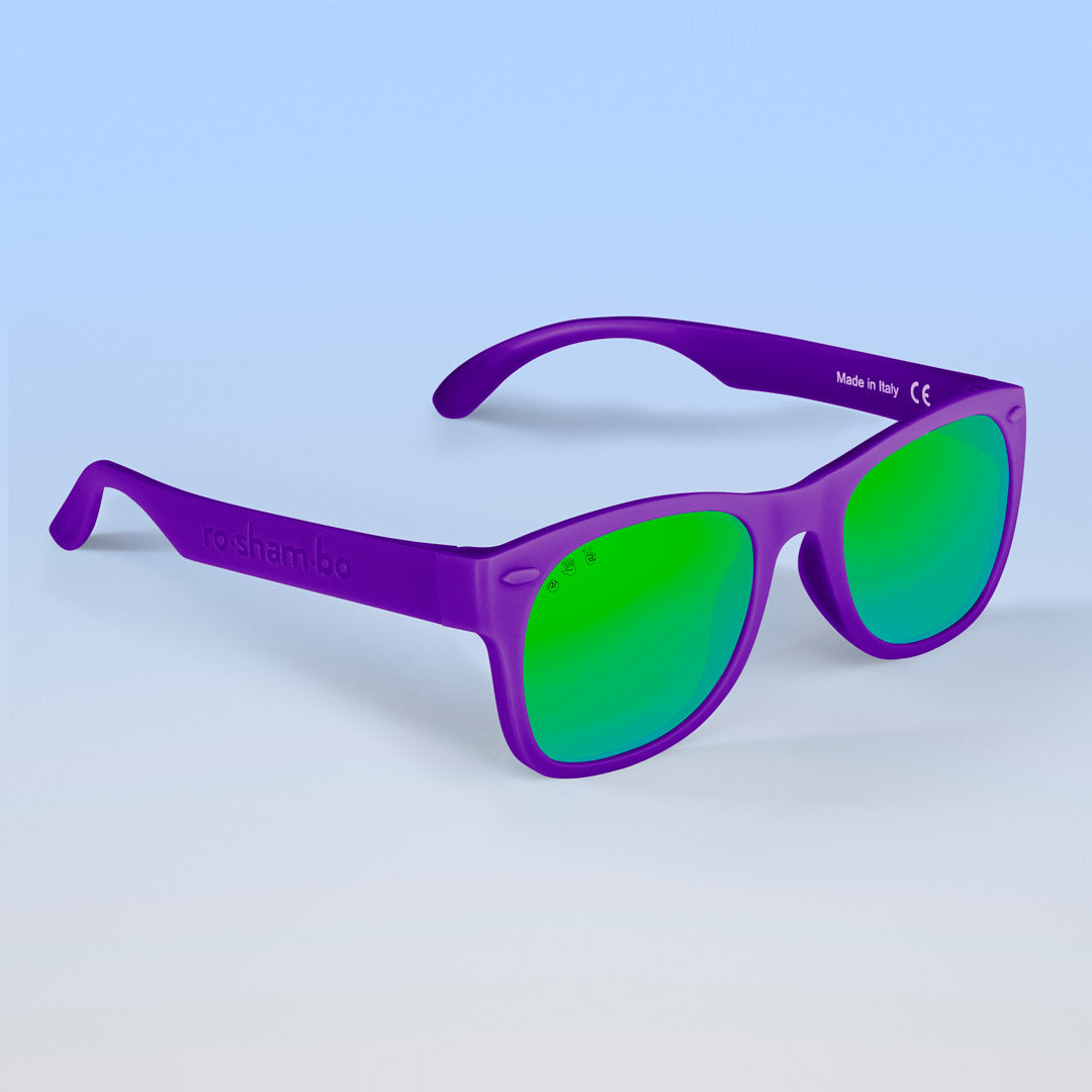 ro•sham•bo Daphne Shades | Adult Polarized Mirrored (Green) Lens Purple Frame | Playroom Avenue