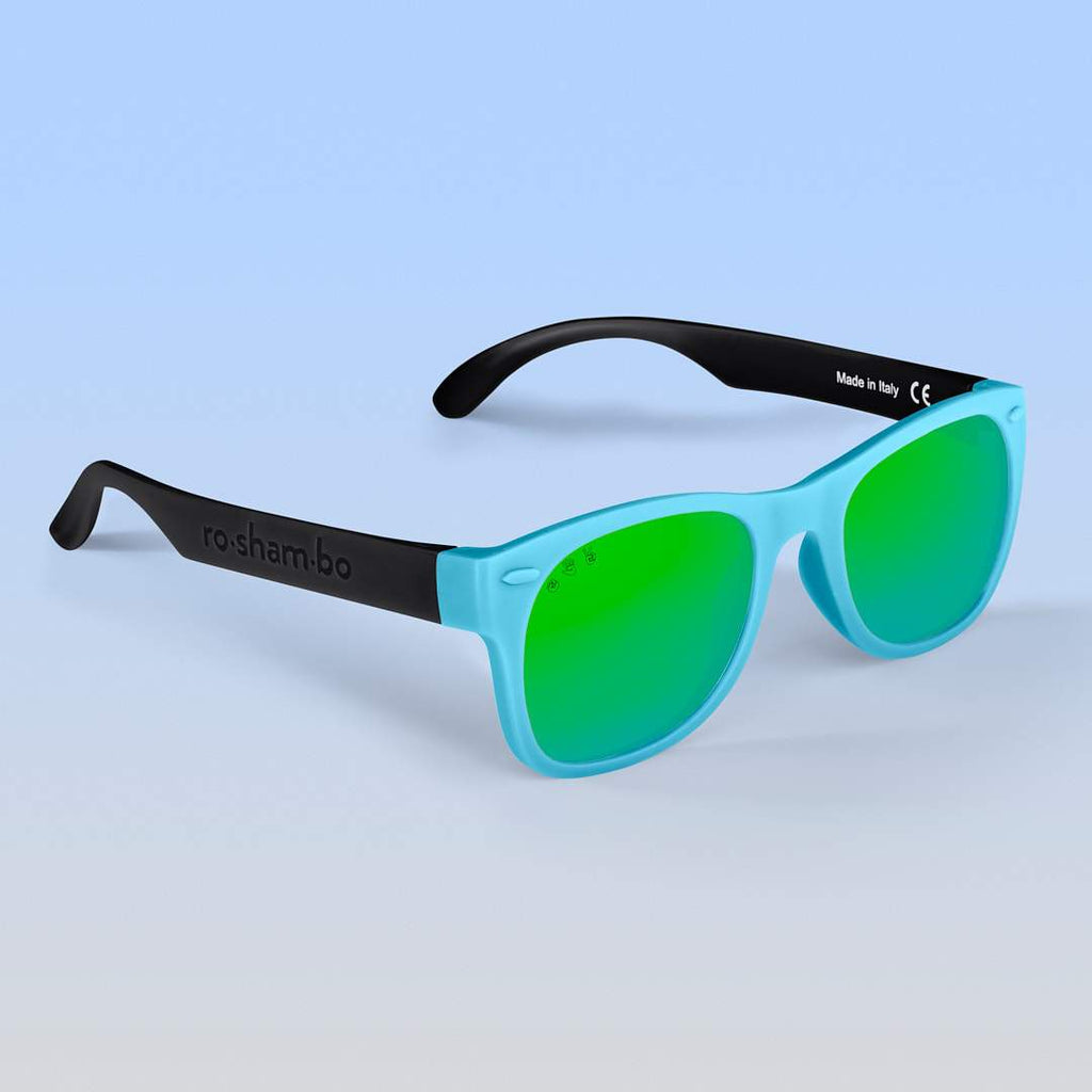 Thundercat Shades | Baby Polarized Mirrored (Green) Lens Black & Teal Combo Frame | Playroom Avenue
