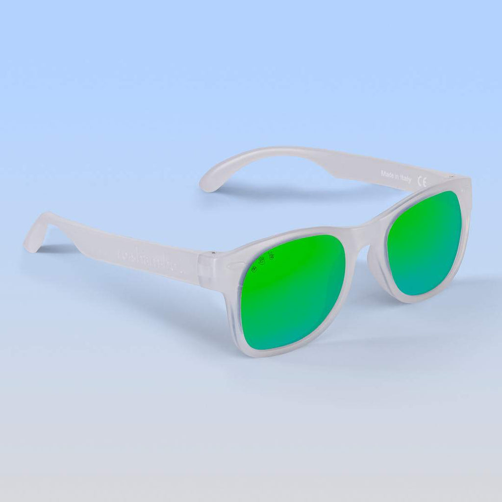 ro•sham•bo Falcor Shades | Baby Polarized Mirrored (Green) Lens Frost Frame | Playroom Avenue