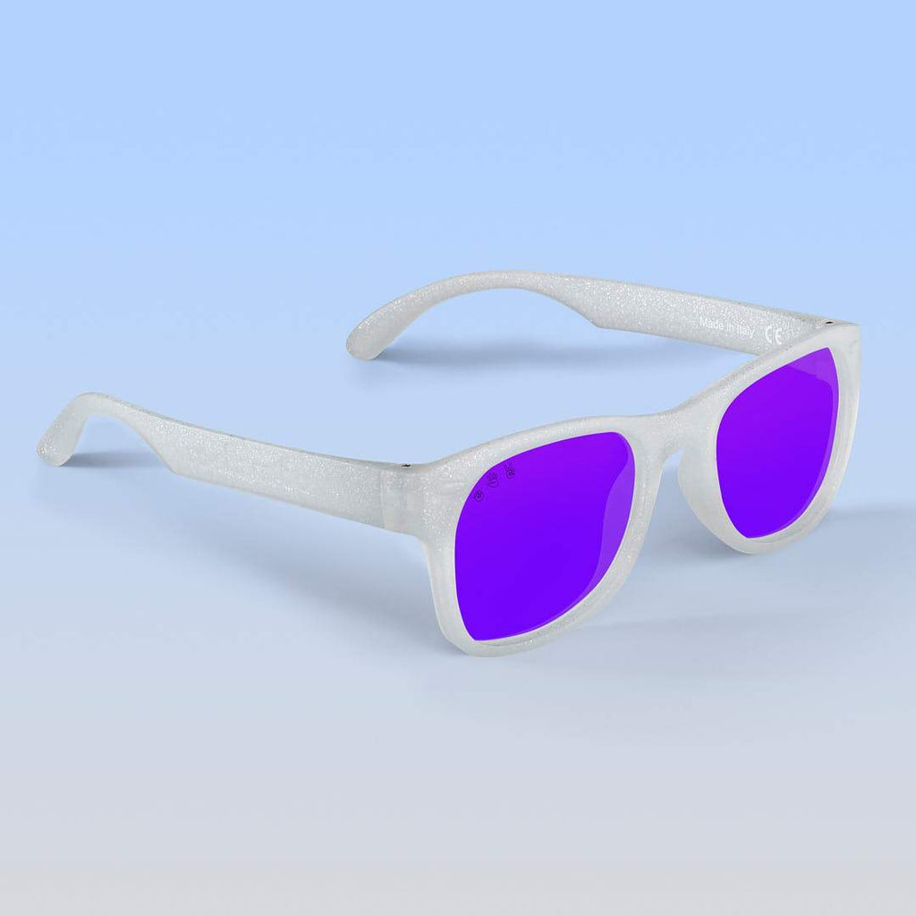 Starlite Shades | Baby Polarized Mirrored (Purple) Lens Silver Glitter Frame | Playroom Avenue