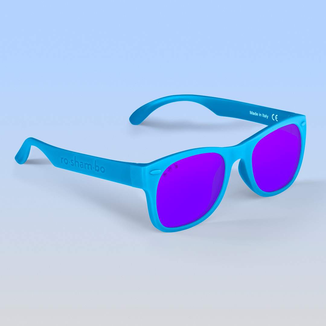 Zack Shades | Adult Polarized Mirrored (Purple) Lens Blue Frame | Playroom Avenue